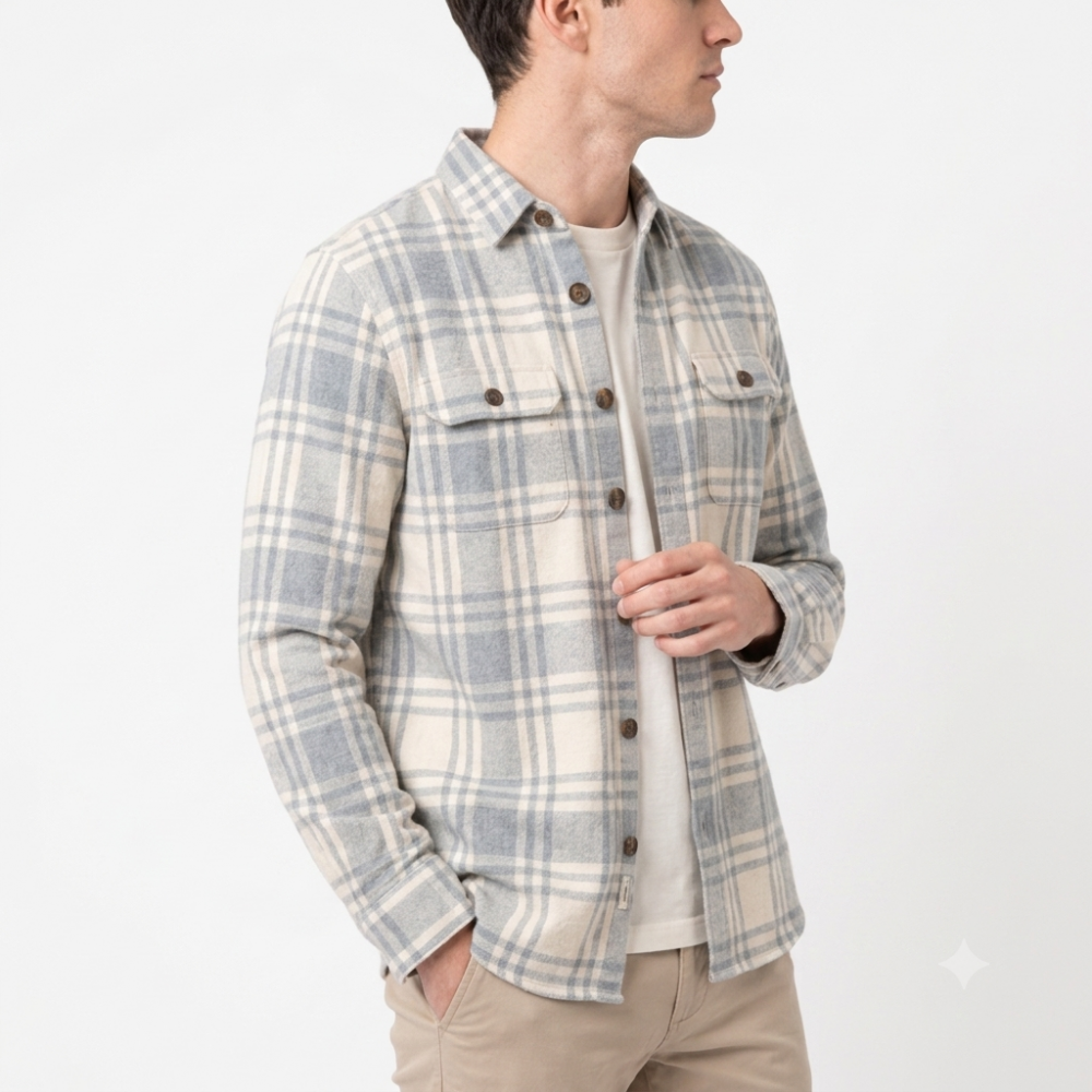 Plaid Brushed Heavyweight Flannel Shirt